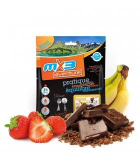 Fondue de chocolate y frutas crujientes liofilizada