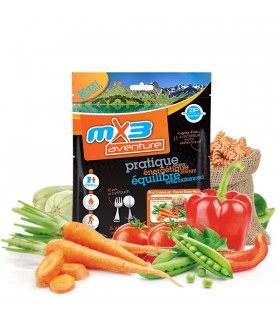 Pasta con verduras liofilizada