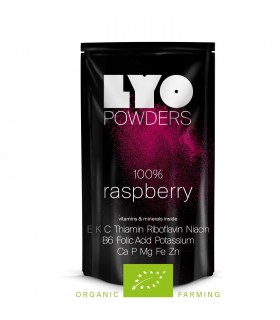 Frambuesa orgánica en polvo liofilizada