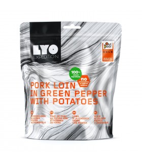Lomo de cerdo a la pimienta verde con patatas liofilizado ración grande