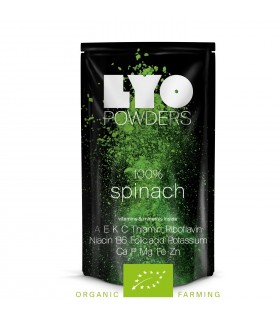 Espinacas orgánicas en polvo liofilizadas