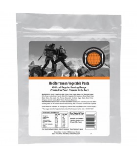Pasta con verduras mediterraneas liofilizada