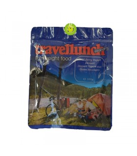 Postre de yogurt de frutos del bosque liofilizado