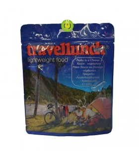 Pasta con salsa de queso liofilizada