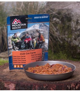 Chili con carne con arroz liofilizado