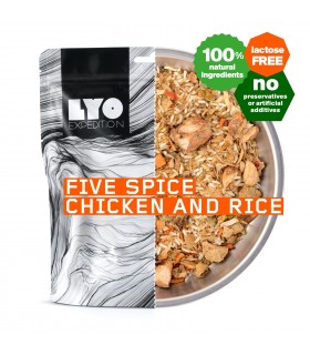 Pollo con arroz en salsa de cinco especias liofilizado
